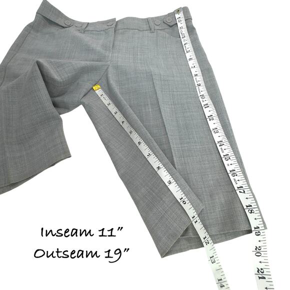 Stretch Gray Dress Shorts Bermuda Womens 0 Express Editor Business Casual Preppy - Picture 10 of 15